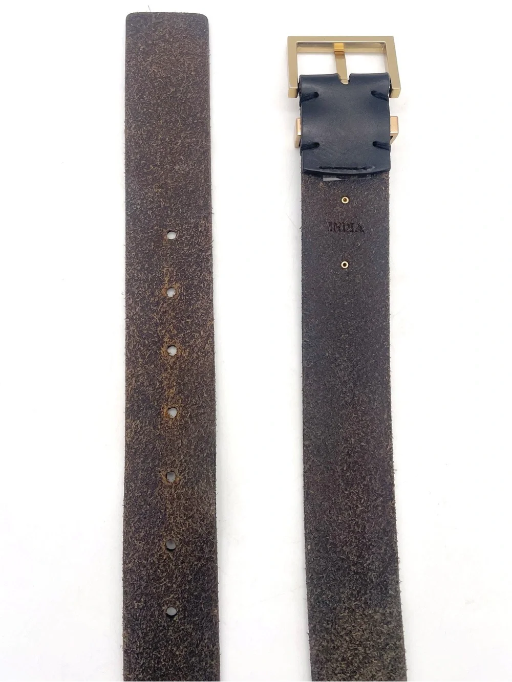AllSaints Women’s Size S Black Genuine Leather Wide Waist Belt Gold Buckle